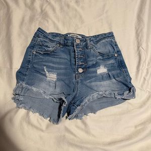 high waisted denim shorts